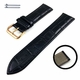 Armitron Compatible Black Croco Leather Replacement Watch Band Strap Rose Gold Steel Buckle #1071
