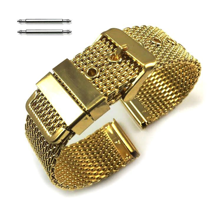 Armitron Compatible Gold stainless Steel Thick Mesh Replacement Watch
