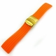 Hamilton Compatible Orange Rubber Silicone Replacement Watch Band Strap Gold Double Lock Buckle #4013G