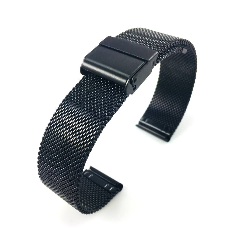 Armani Exchange Compatible Black Steel Metal Adjustable Mesh Bracelet