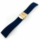 Hamilton Compatible Blue Rubber Silicone Watch Band Strap Rose Gold Double Locking Clasp #4015RG