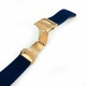 Hamilton Compatible Blue Rubber Silicone Watch Band Strap Rose Gold Double Locking Clasp #4015RG