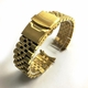 Baume Mercier Compatible Metal Jubilee Style Gold Tone Curved End Watch Band #7003