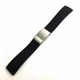 Black 20mm Silicone Rubber Strap Watch Band High Quality Steel Clasp #4451