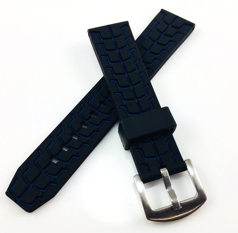 Relic Compatible Black & Blue Sports Tire Track Rubber Silicone