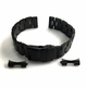 Black Brushed Metal Steel Curved End Replacement 24mm Watch Band #7007