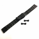 Black Brushed Metal Steel Curved End Replacement 24mm Watch Band #7007