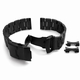 Timex Compatible Black Brushed Metal Steel Curved End Watch Band #7007