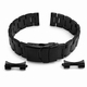 Timex Compatible Black Brushed Metal Steel Curved End Watch Band #7007