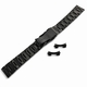 Timex Compatible Black Brushed Metal Steel Curved End Watch Band #7007
