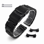 Black PVD Brushed Metal Steel Curved End Replacement 22mm Watch Band #7007