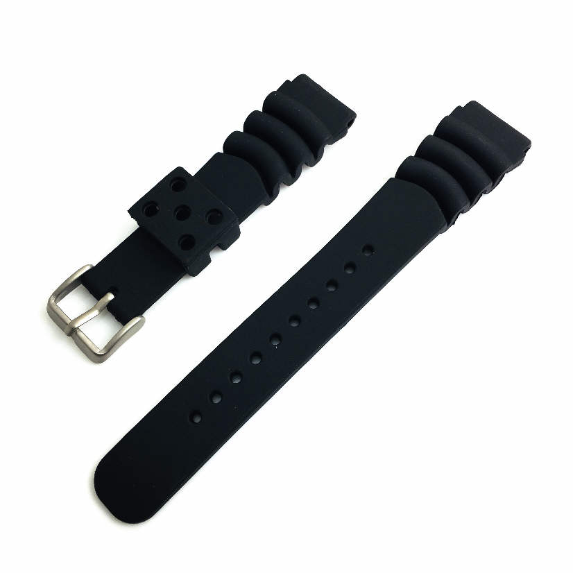 Bulova Compatible Black Diver's Style Rubber Strap Replacement Watch