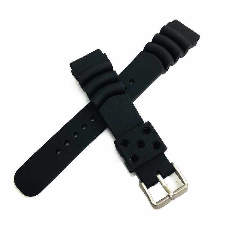 Citizen Compatible Black Diver's Style Rubber Strap Replacement Watch Band 4501