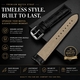 Armitron Compatible Black Elegant Croco Genuine Leather Replacement Watch Band Strap Steel Buckle #1041