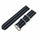 Black & Gray Stripes Nylon Watch Band Strap Belt Army Military Silver Buckle #6041