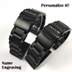 Fossil Compatible Black Stainless Steel Links Bracelet Replacement Watch Band Strap Double Clasp #5002