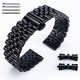 Black Metal Steel 12MM Jubilee Style Replacement Quick Release and Curved End Watch Band #7032