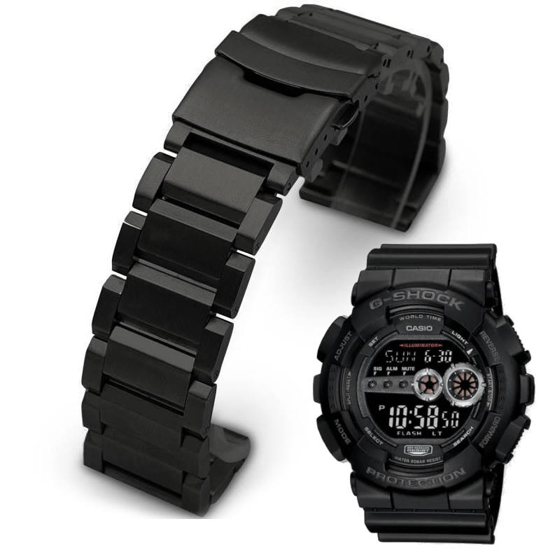 Black Metal Steel Replacement Band Fits Casio GShock Watch GD120