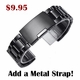 Brown 22mm Leather Watch Strap Quick Release Band With Black Steel Buckle #1517
