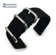 Black Nylon 24mm Watch Band Strap Army Military Ballistic Silver Buckle #6031