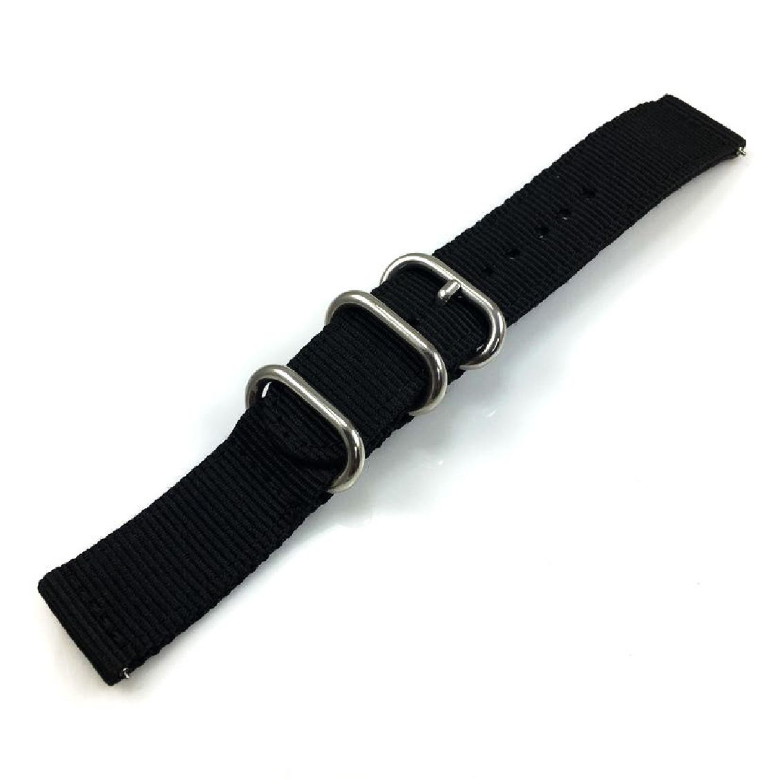 Black Nylon 24mm Watch Band Strap Army Military Ballistic Silver Buckle 6031
