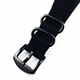 Black One Piece Slip Through Nylon Watch Band Army Military Black Buckle #6022