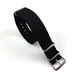 Black One Piece Slip Through Nylon 22mm Watch Band Strap Silver Buckle #6002