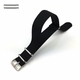 Black One Piece Slip Through Nylon 22mm Watch Band Strap Silver Buckle #6002
