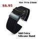Black PVD Metal Steel President Style Replacement Curved End Watch Band #7022