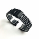 Nautica Compatible Black PVD Metal Steel President Style Replacement Curved End Watch Band #7022
