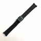 Nautica Compatible Black PVD Metal Steel President Style Replacement Curved End Watch Band #7022