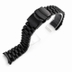 Timex Compatible Black PVD Metal Steel President Style Replacement Curved End Watch Band #7022