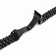 Timex Compatible Black PVD Metal Steel President Style Replacement Curved End Watch Band #7022