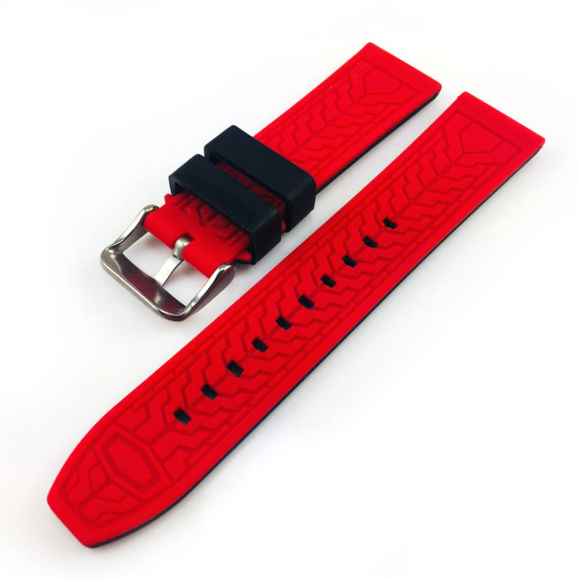 Armitron Compatible Black & Red Double Side Rubber Silicone Replacement