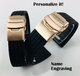 Baume & Mercier Compatible Black Rubber Silicone Watch Band Strap Rose Gold Double Locking Clasp #4011RG