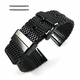 Black stainless Steel Thick Mesh 24mm Replacement Watch Band Strap #5102