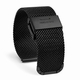 Bulova Compatible Black Steel Metal Adjustable Mesh Bracelet Watch Band Strap Double Lock Clasp #5026