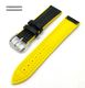 Black & Yellow Carbon Fiber Leather 18mm Replacement Watch Band Strap #1503