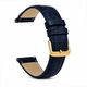Blue Croco Leather Replacement 14mm Watch Band Strap Gold Steel Buckle #1083