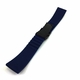 Breitling Compatible Blue Rubber Silicone Watch Band Strap Double Locking Black PVD Steel Buckle #4016