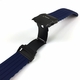 Breitling Compatible Blue Rubber Silicone Watch Band Strap Double Locking Black PVD Steel Buckle #4016