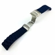 Baume & Mercier Compatible Blue Rubber Silicone Replacement Watch Band Strap Double Locking Buckle #4092