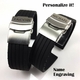 STUHRLING Compatible Orange Rubber Silicone Replacement Watch Band Strap Double Locking Steel Buckle #4013