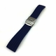 Breitling Compatible Blue Rubber Silicone Replacement Watch Band Strap Double Locking Steel Buckle #4015