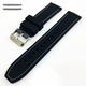 Rolex Compatible Black & Grey Double Side Rubber Silicone Replacement Watch Band Strap Belt #4061