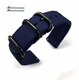 Breitling Compatible Dark Blue Nylon Watch Band Strap Belt Army Military Ballistic Black Buckle #6036