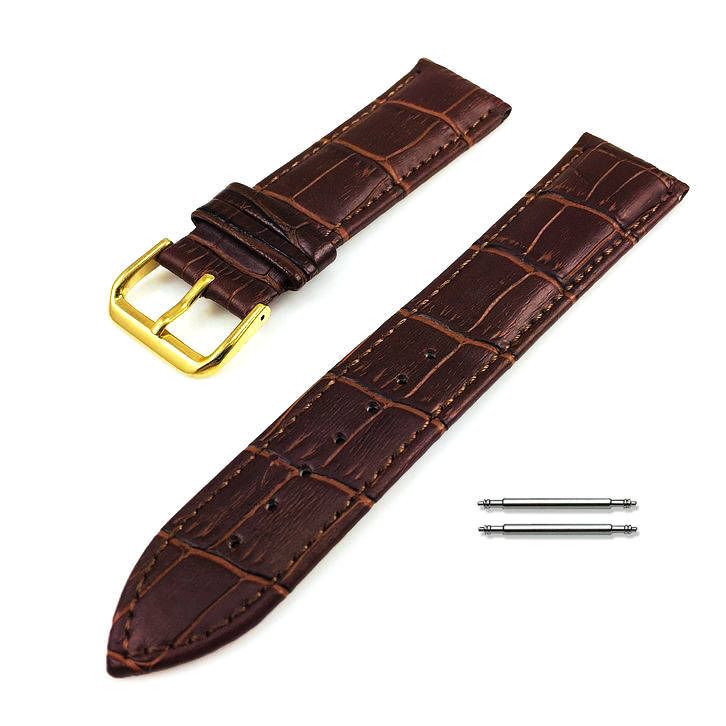 Custom Black Croco Leather Watch Band Replacement NY3620_K0037820