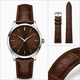 Brown Elegant Croco Genuine Leather Replacement Watch Band Strap Steel Buckle #1042