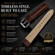 Relic Compatible Brown Elegant Croco Genuine Leather Replacement Watch Band Strap Steel Buckle #1042