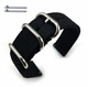 Bulova Compatible Black Nylon Watch Band Strap Belt Army Military Ballistic Silver Buckle #6031